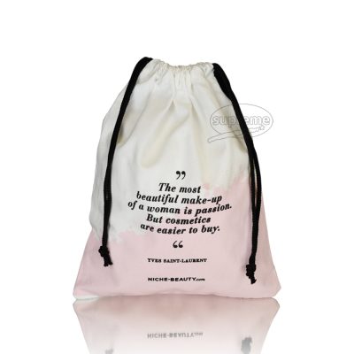 dyed cotton logo design printed drawstring