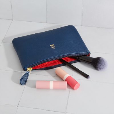 Vegan Leather Flat Beauty Pouch Bag Rectangular Supreme Creations